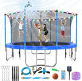 Trampoline With Enclosure Net And Adjustable Basketball Hoop - 8ft, 10ft, 12ft, 14ft, 15ft, 16ft