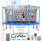 Trampoline With Enclosure Net And Adjustable Basketball Hoop - 8ft, 10ft, 12ft, 14ft, 15ft, 16ft