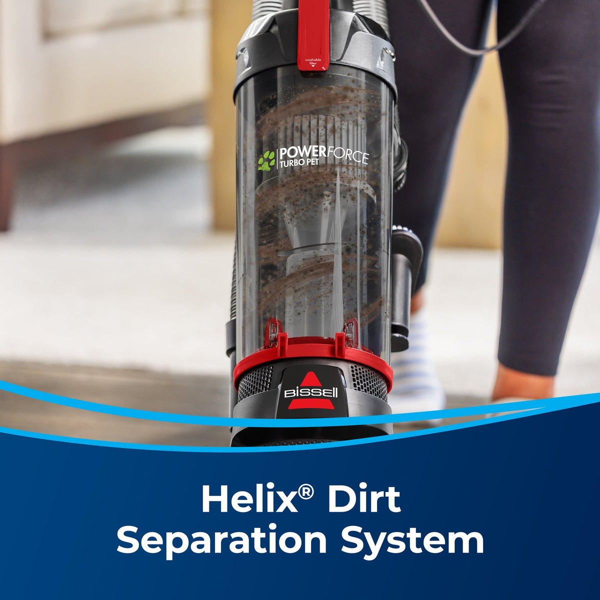 BISSELL PowerForce Helix Turbo Pet, Bagless, Upright Vacuum, Pet Friendly, Specialized Pet TurboBrush Tool, Wide Cleaning Path, Easy Empty Large