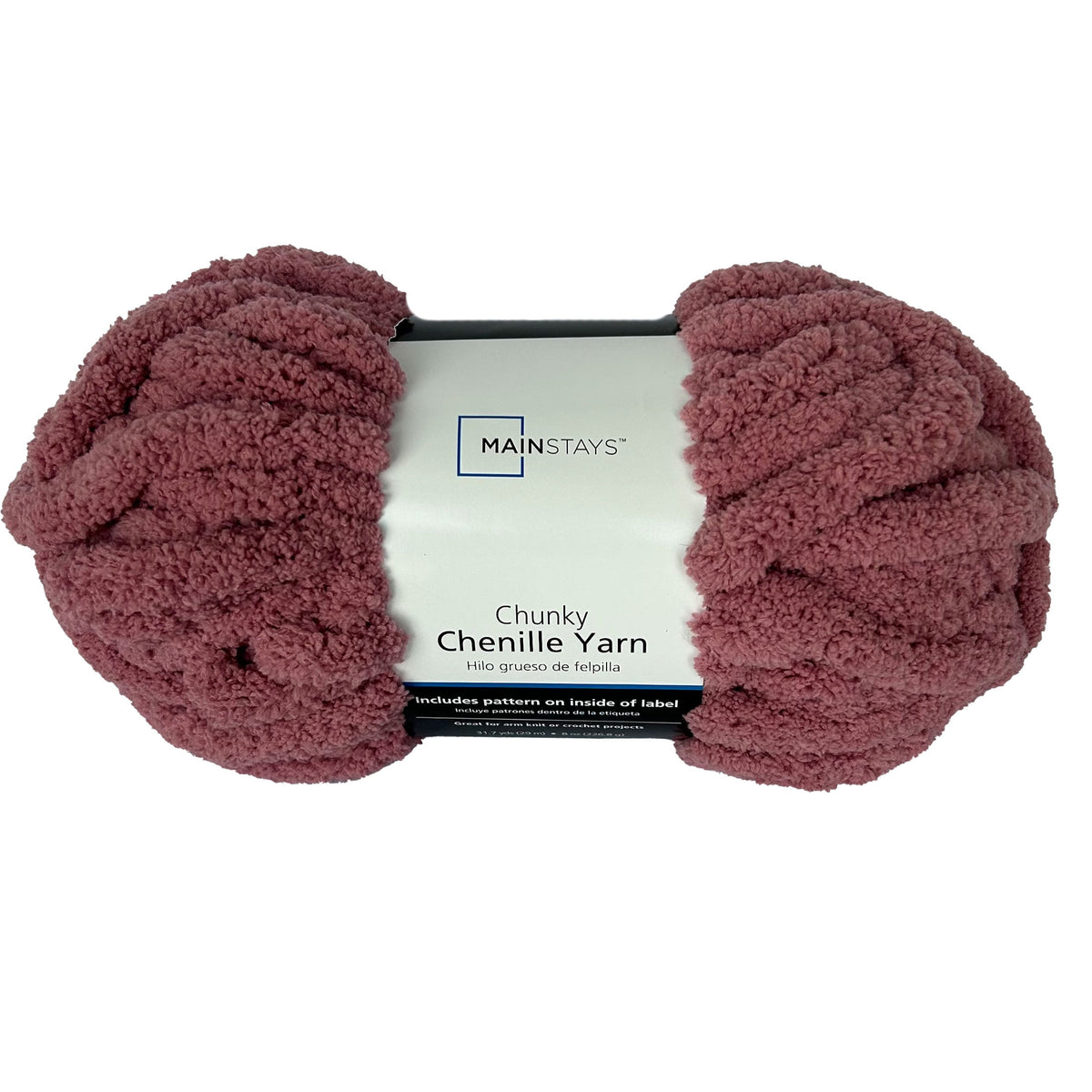 Mainstays Chunky Chenille Yarn, 31.7 yd, 100% Polyester, Super Bulky