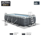 INTEX Ultra XTR Above Ground Pool 24ft x 12ft x 52in With 2 Floating Recliners And Mega Chill II Cooler