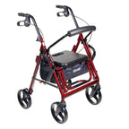 Duet Rollator/Transport Chair Burgundy, 26 L x 25-1/2 W x 37 H, 8 (Wheel), 300 lb