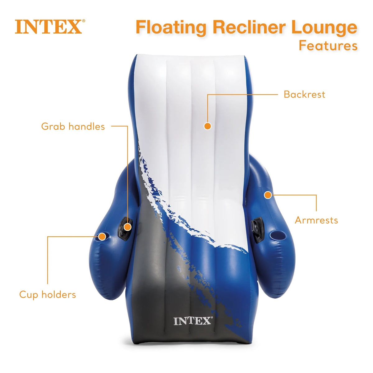INTEX Ultra XTR Above Ground Pool 24ft x 12ft x 52in With 2 Floating Recliners And Mega Chill II Cooler