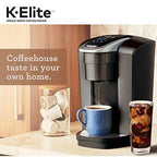 Keurig Single Serve K-Cup Pod Coffee Maker With Iced Coffee Capability, Brushed Slate - K-Elite