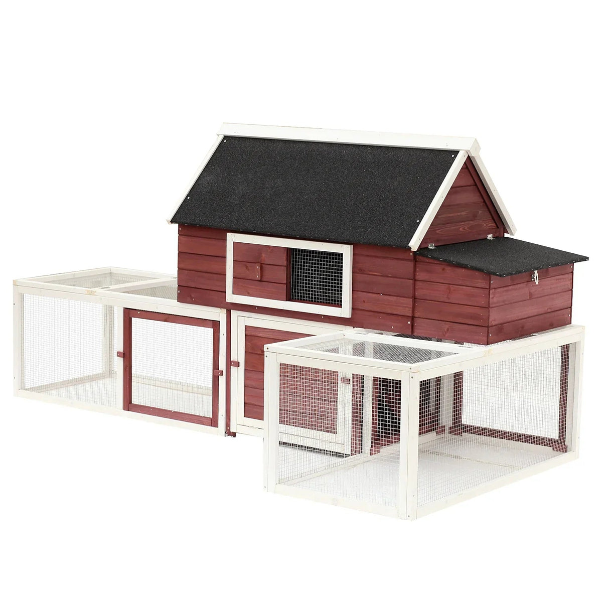 Pawhut Wooden Backyard Chicken Coop With Nesting Box And Run, 114in