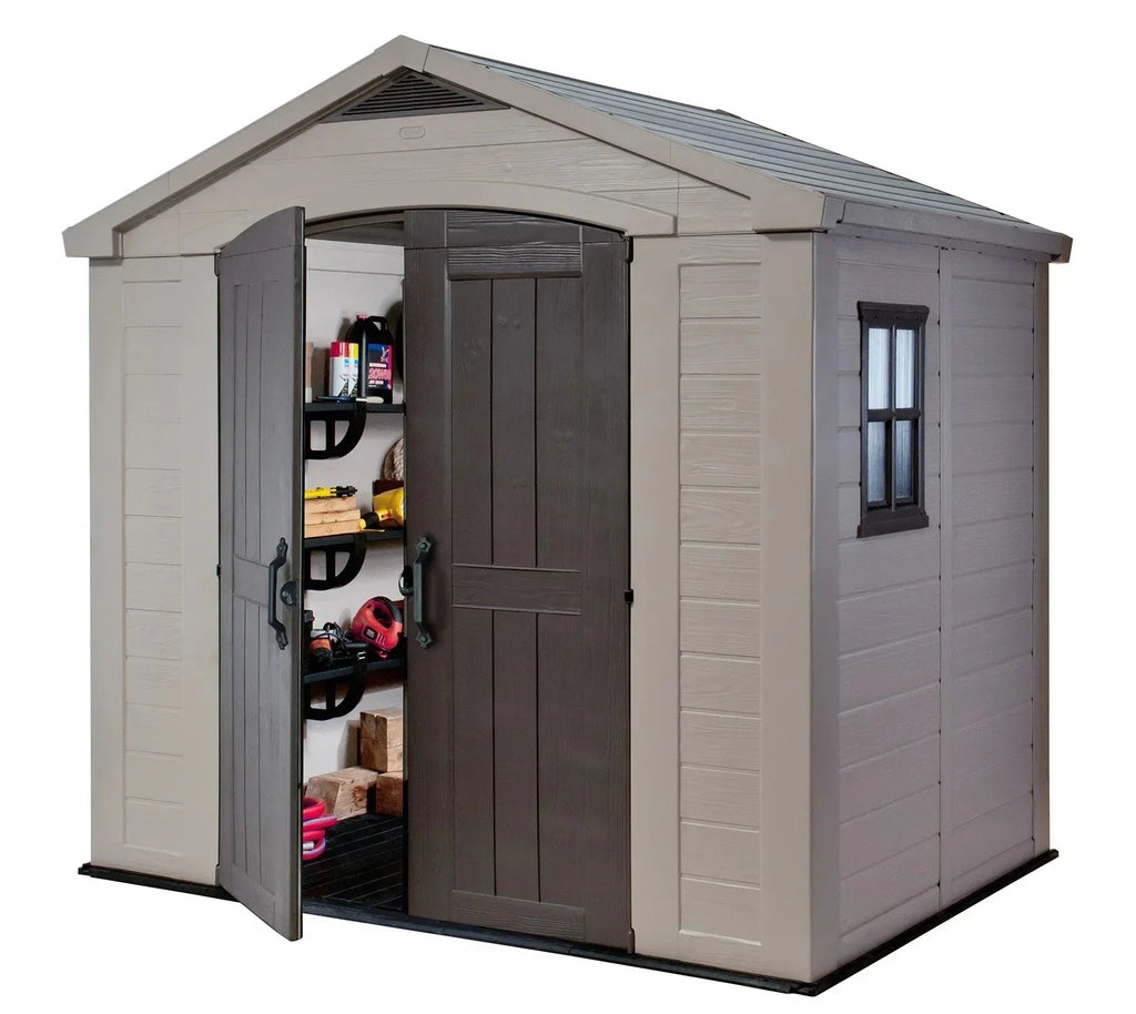 Keter Resin Outdoor Storage Shed, 8 x 11 Foot, 550 Cu. Ft., Taupe