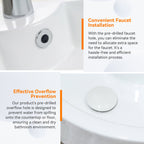 HOROW Sink Ceramic Wall Mount Bathroom Corner Small White 18"