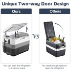 Costway 58 Quart Portable Electric Car Refrigerator Freezer - Dual Zone
