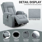 Lazy Boy Power Lift Recliner Chair With Massage, Lumbar Heating, USB Port And Cup Holders - Single Motor
