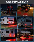Kohree Wireless Trailer Lights Magnetic, 328 FT Signal Synchronization, Rechargeable Wireless Trailer Tow Lights LED Kit, IP67 Waterproof, 10-Hour