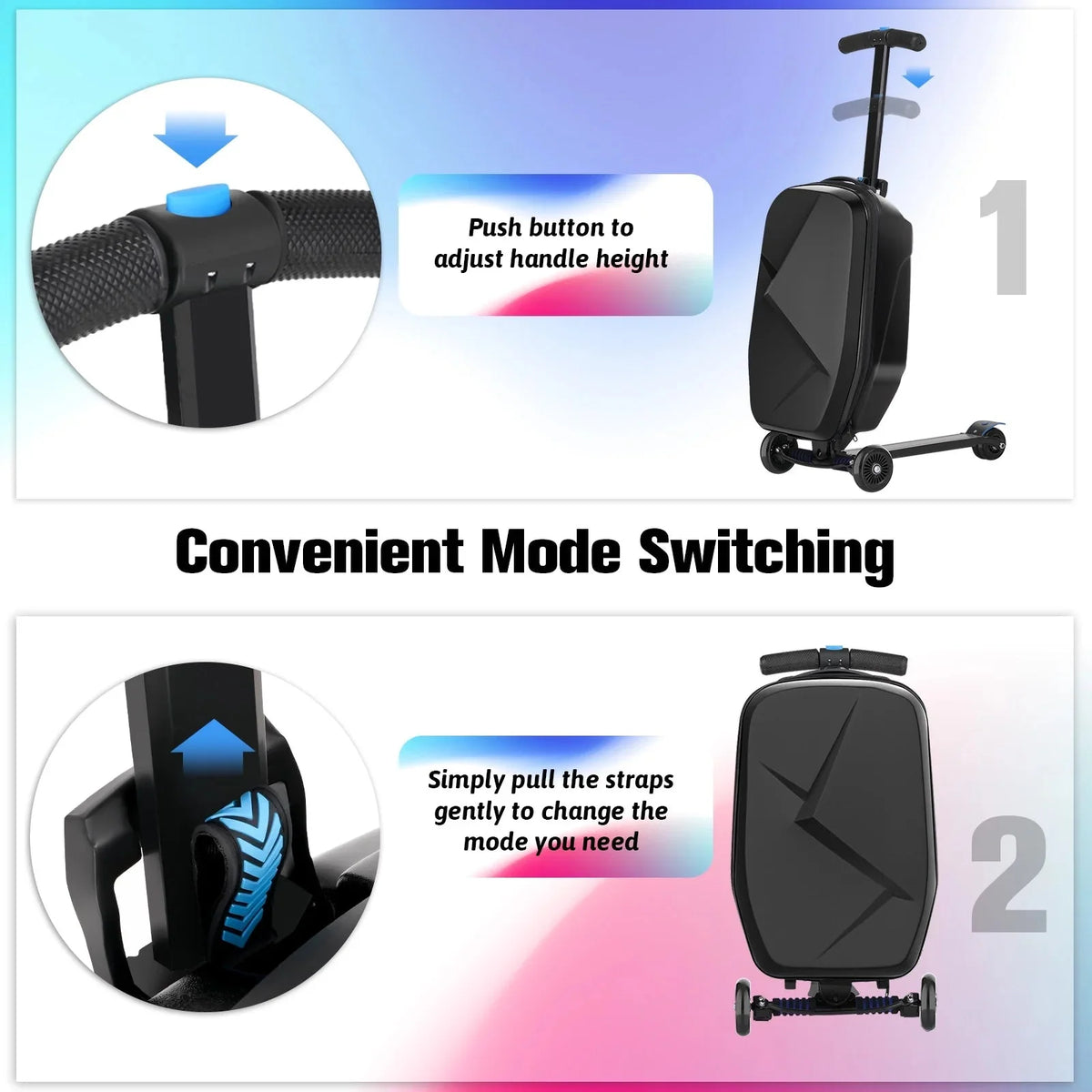 Advwin Scooter Luggage, 37 L, Pink