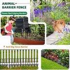 42.5ft(L) x 13in(H) Animal Barrier Fence, 30 Panels No Dig Garden Fence for Dog Rabbit, Rustproof Anti Digging Barrier, Garden Edging Border Ground