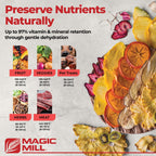 Magic Mill Food Dehydrator Machine | 5 Stackable Stainless Steel Trays, 48H Digital Adjustable Timer & Temperature Control Upto 167° Electric Dryer &