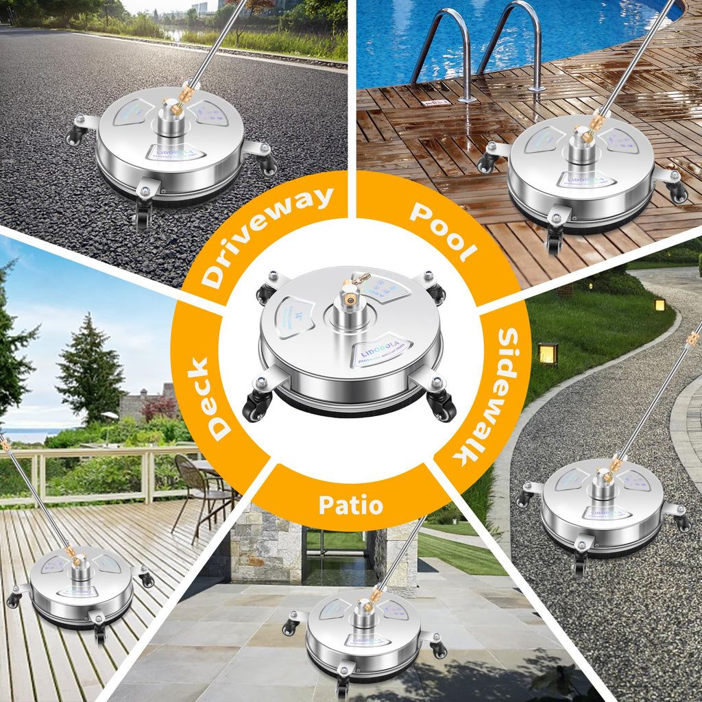 14'' Pressure Washer Surface Cleaner, Power Washer Accessory
