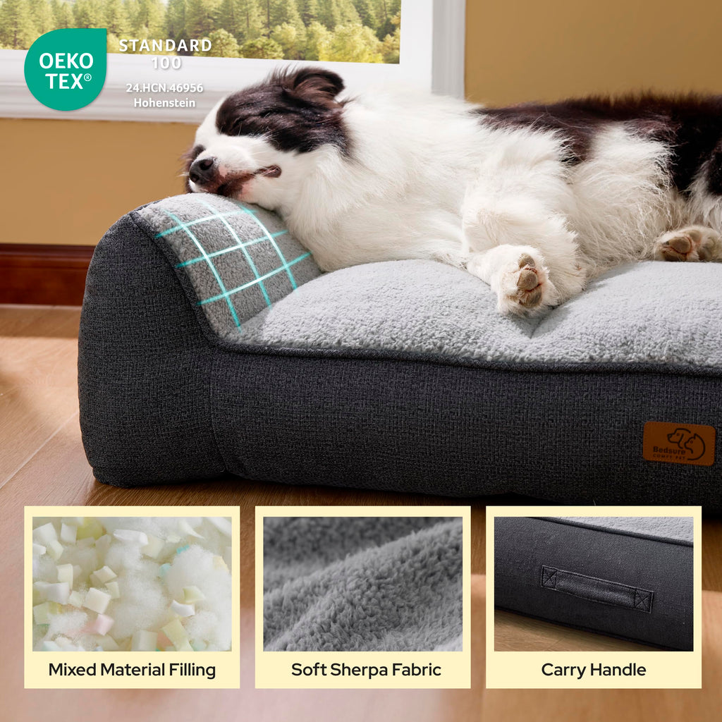 Bedsure SupportMax® Extra Thick Orthopedic XL Dog Beds Large Sized Dog