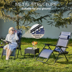Sweetcrispy Zero Gravity Chairs Set of 2, Outdoor Folding Reclining Lounge Chair with Cup Holder Tray & Adjustable Pillow, Portable Camping Beach