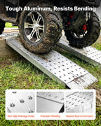 VEVOR Aluminum Trailer Ramps, 2PCS 39 x 12 in, Heavy-Duty ATV Ramp Set with Anti-Slip Plates, 3000LBS Combined Capacity Loading Ramps for Motorcycles