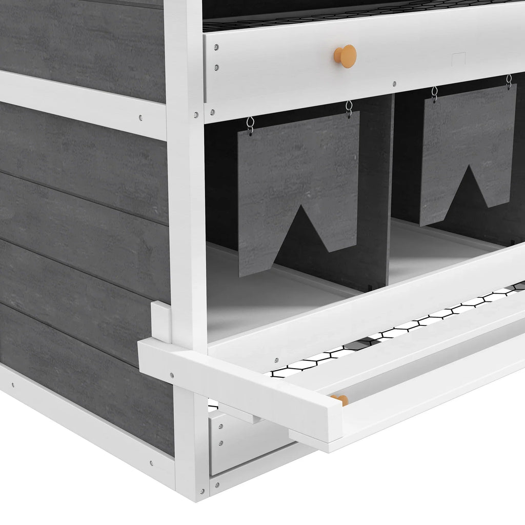 PawHut Chicken Nesting Boxes With 2 Egg Collection Trays, 8 Compartments