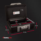 SentrySafe 1160 Fire-Resistant Box Safe with Key Lock 0.25 Cu. ft., Black