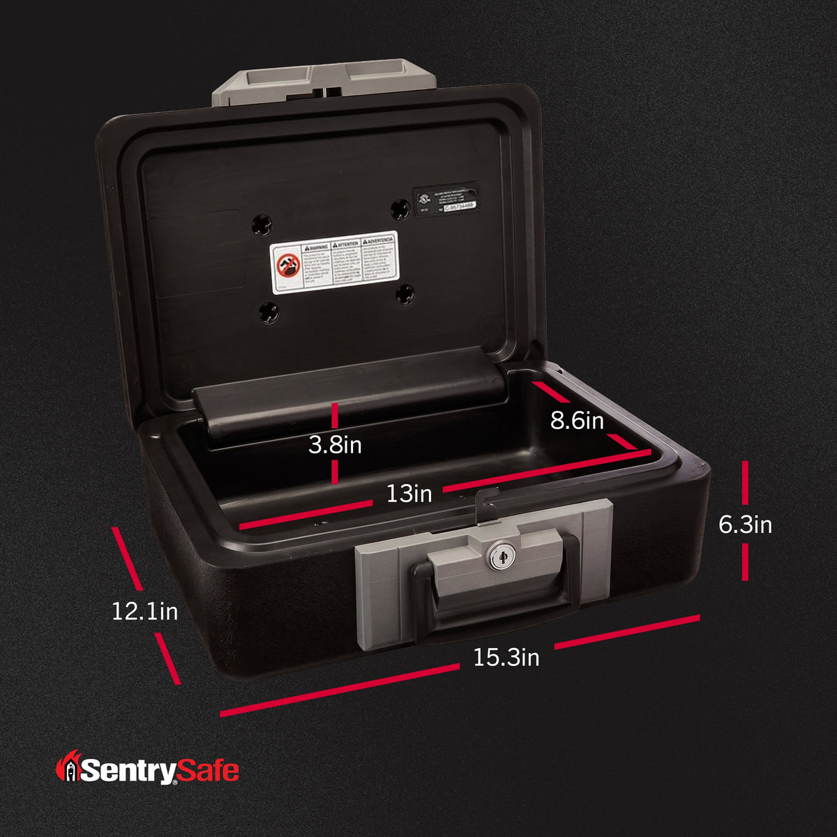 SentrySafe 1160 Fire-Resistant Box Safe with Key Lock 0.25 Cu. ft., Black