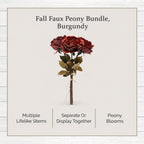 My Texas House Fall Faux Peony Bundle, Burgundy, 20"