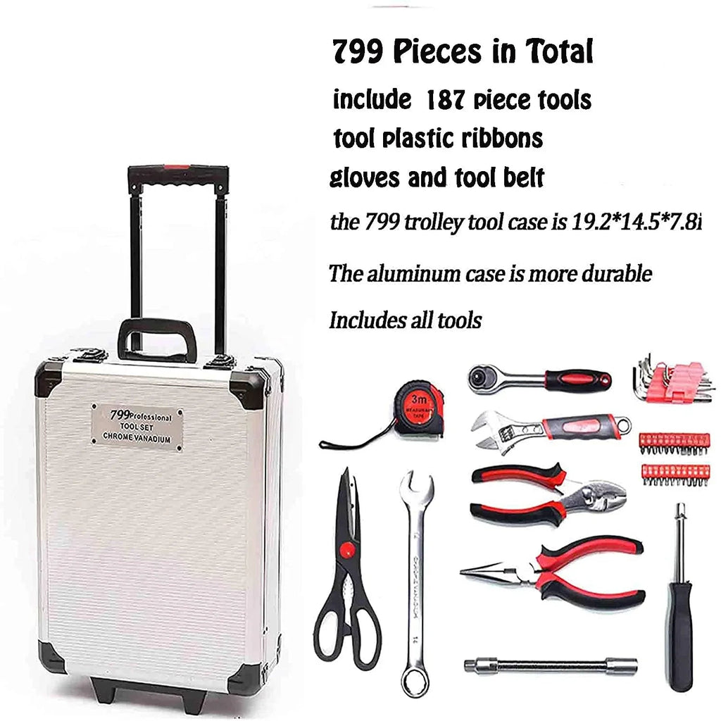 799pcs Household Tool Set With Aluminum Trolley Case