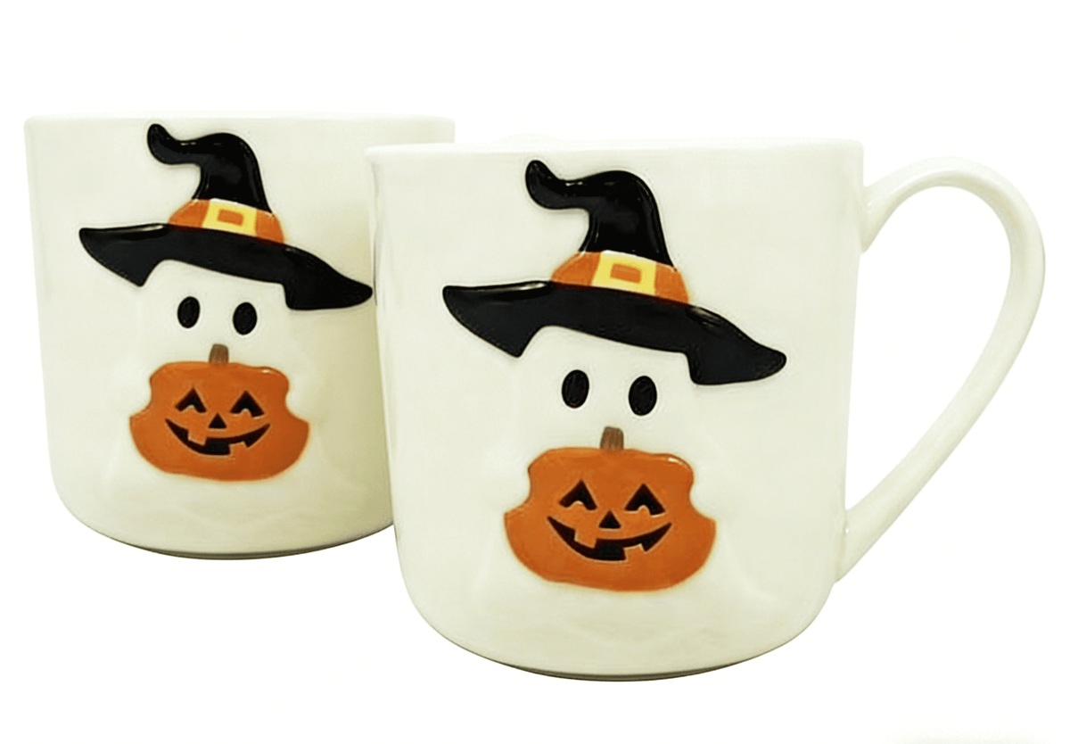 Way To Celebrate Halloween Ghost Stoneware Mugs, 14.88 oz