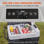 VEVOR Dual-Zone Car Refrigerator Freezer, 48QT - T45K