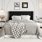 Allewie Queen Lift Up Storage Bed Frame With Wingback Headboard, Light Beige - 80.7 x 60.6 x 44.5 in