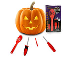 Halloween Pumpkin Carving Kit - 4 Carving Tools and 8 Paper Stencils Patterns for Kids and Adults