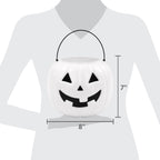 Jack-o'-Lantern Trick-or-Treat Pail, White, 8", Halloween by Way To Celebrate