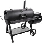 Oklahoma Joe's Longhorn Reverse Flow Smoker - Offset Barrel Design, Heavy-Gauge Steel, Dual Chamber Smoking