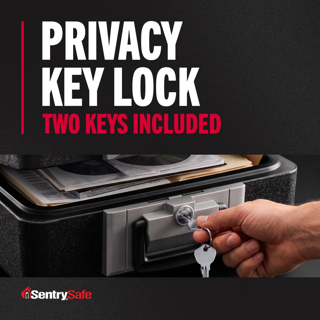 SentrySafe 1160 Fire-Resistant Box Safe with Key Lock 0.25 Cu. ft., Black