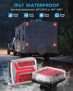 Kohree Wireless Trailer Lights Magnetic, 328 FT Signal Synchronization, Rechargeable Wireless Trailer Tow Lights LED Kit, IP67 Waterproof, 10-Hour
