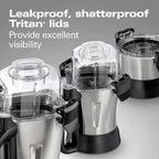 Hamilton Beach Professional Juicer Mixer Grinder 2.2 HP 120V With 3 Stainless Steel Jars, 1.5 Liters - 58770
