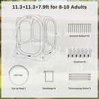 EAST OAK Pop-Up Screen House Tent 10 x 10 FT With Carry Bag
