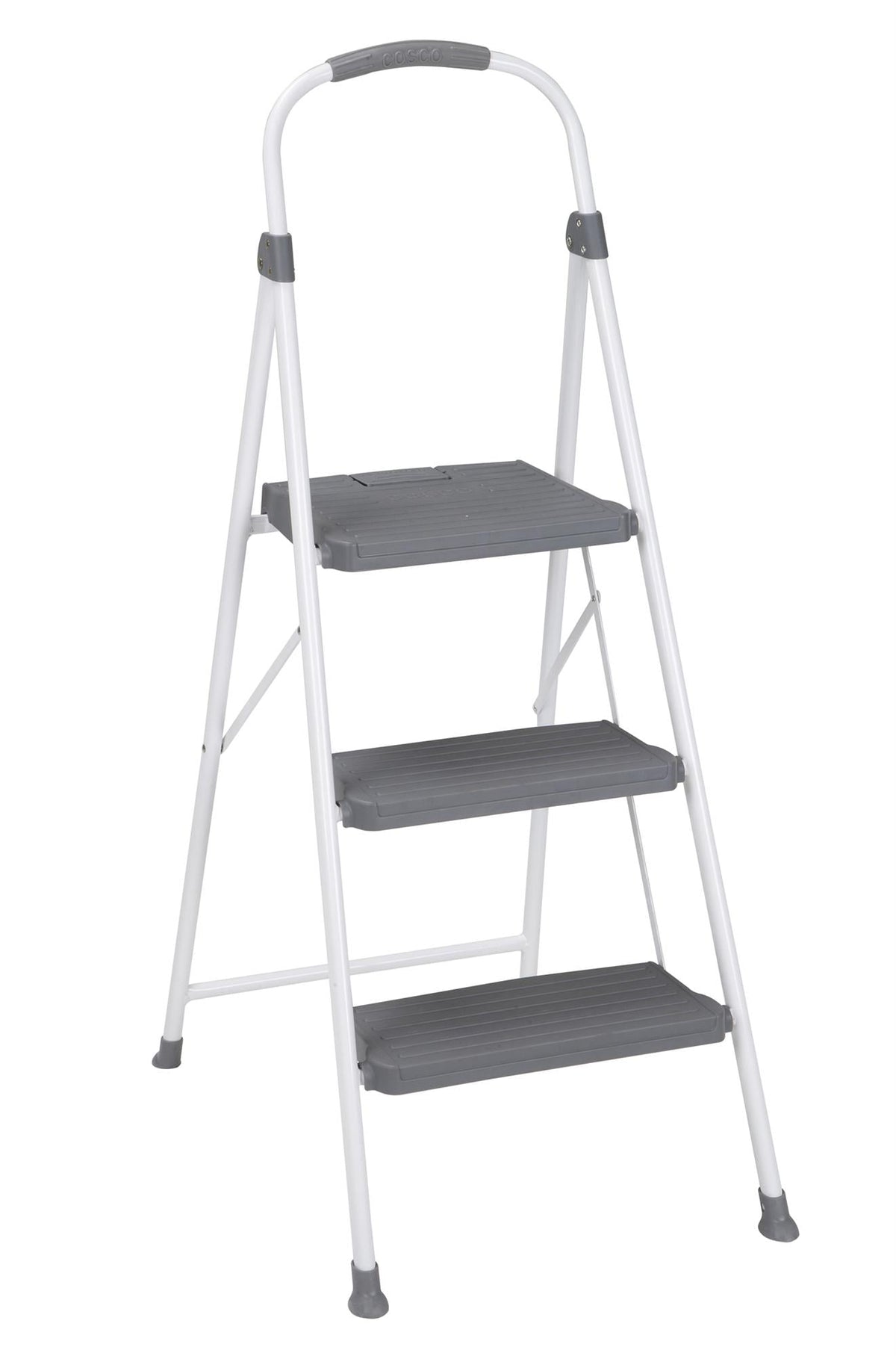 COSCO 3 Step Connection Step Stool ( White & Gray, 8ft 10in Max Reach)