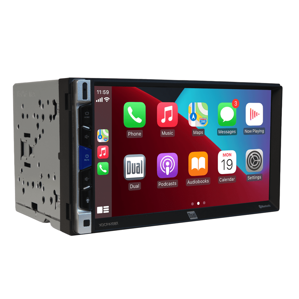 Dual 7 Inch Touchscreen Car Stereo Receiver with Apple CarPlay Android Auto Double DIN Bluetooth USB