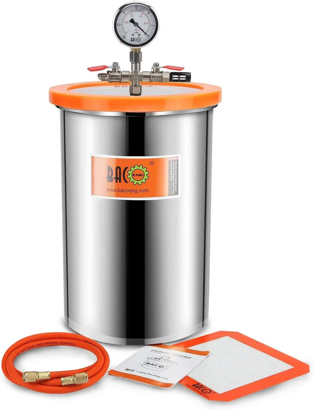 BACOENG 3 Gallon Vacuum Chamber Kit With 3.6 CFM 1 Stage Vacuum Pump - P0664FBAUK