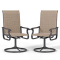 ELPOSUN Patio Swivel Chairs Set of 2, Outdoor Dining Chairs High Back All Weather Breathable Textilene Outdoor Swivel Chairs with Metal Rocking Frame