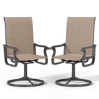 ELPOSUN Patio Swivel Chairs Set of 2, Outdoor Dining Chairs High Back All Weather Breathable Textilene Outdoor Swivel Chairs with Metal Rocking Frame