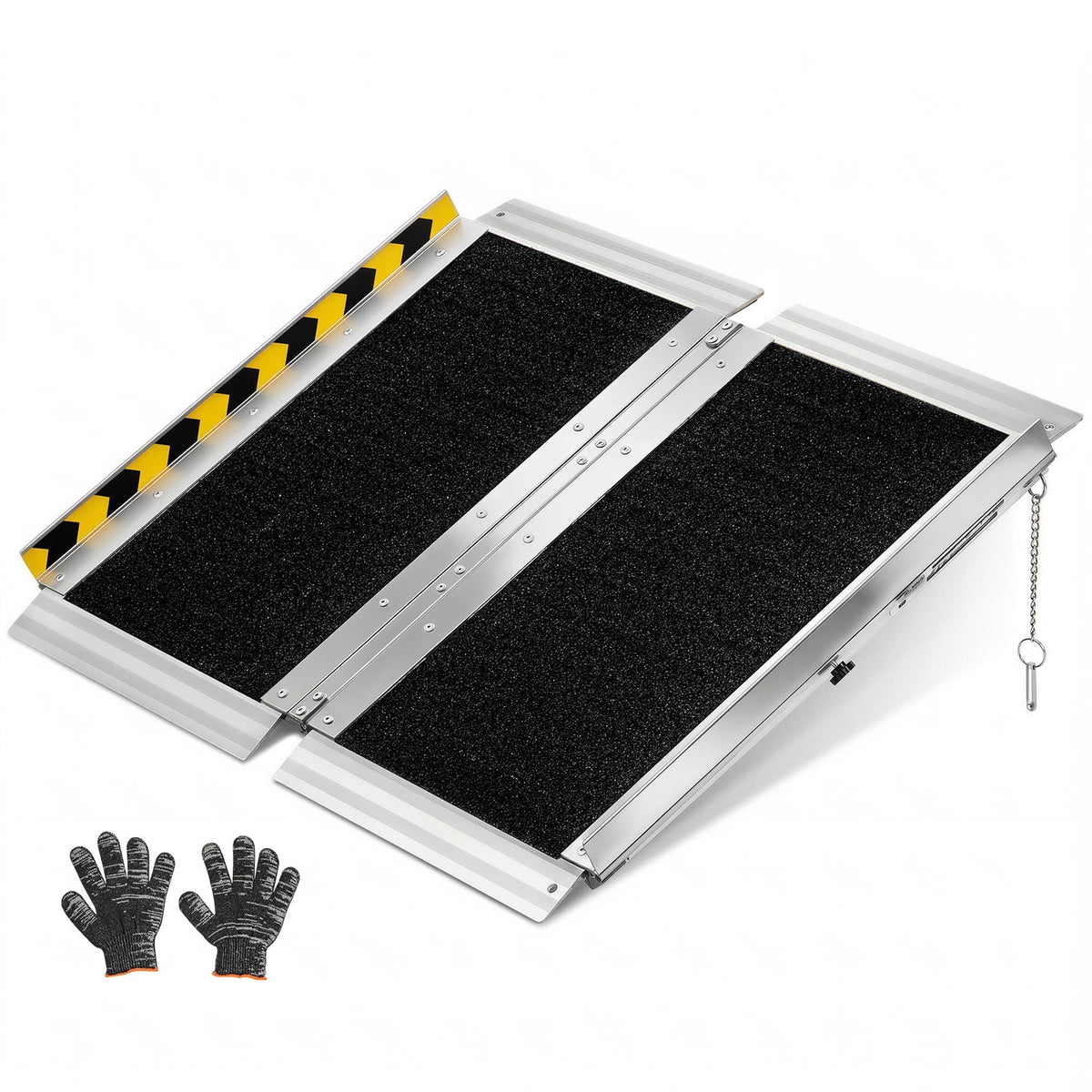 KFFKFF Portable Folding Wheelchair Ramp, 2FT, Non-Slip Aluminum Handicap Ramp with 800 lbs Capacity, Ideal for Home Steps, Stairs, Entryways