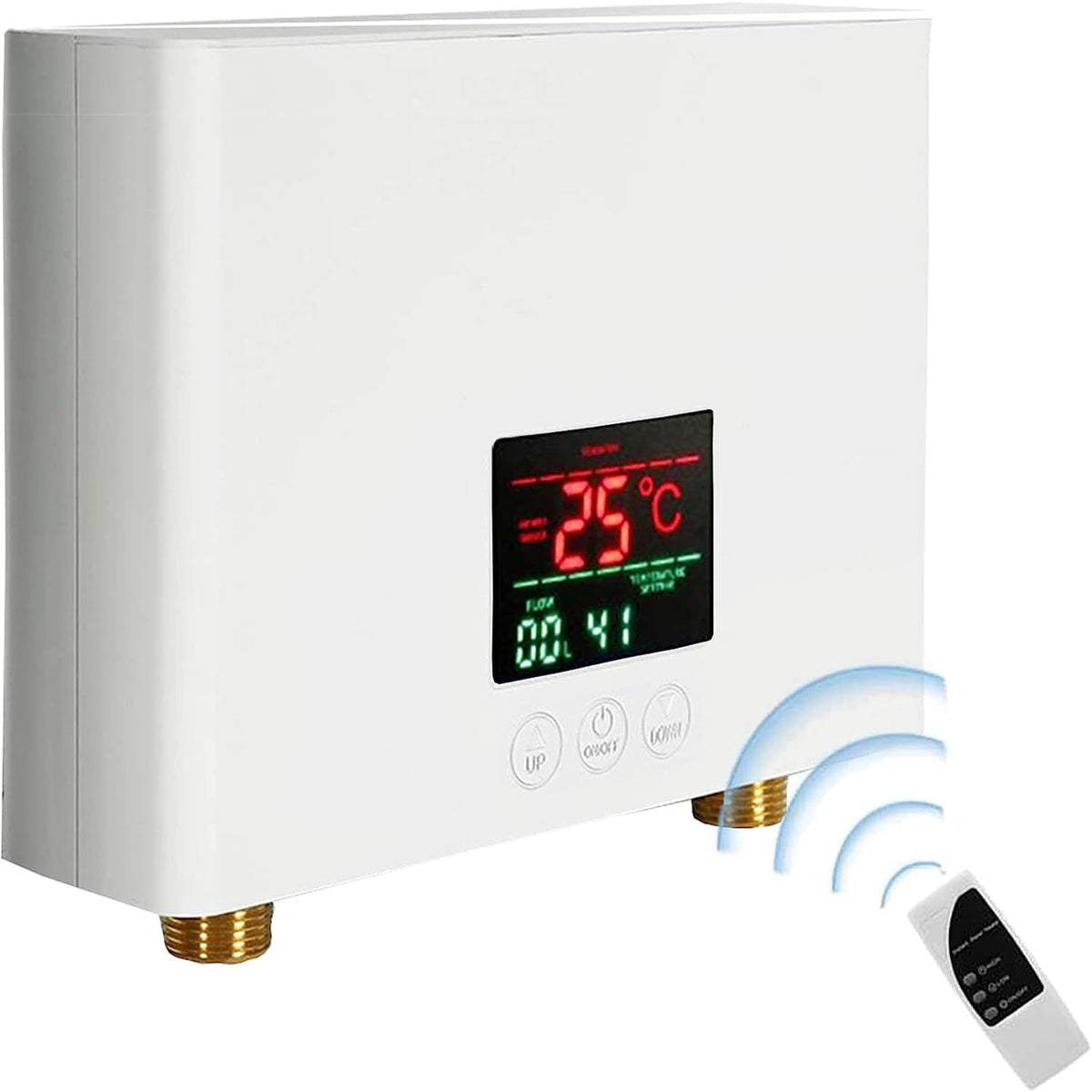 Mini Electric Tankless Water Heater 3000W 110V Constant Temperature Instant Hot Water Heater with Remote Control Digital Display On Demand Hot Water