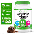 Orgain Organic Vegan 21g Protein Powder, Plant Based, Creamy Chocolate 2.03lb