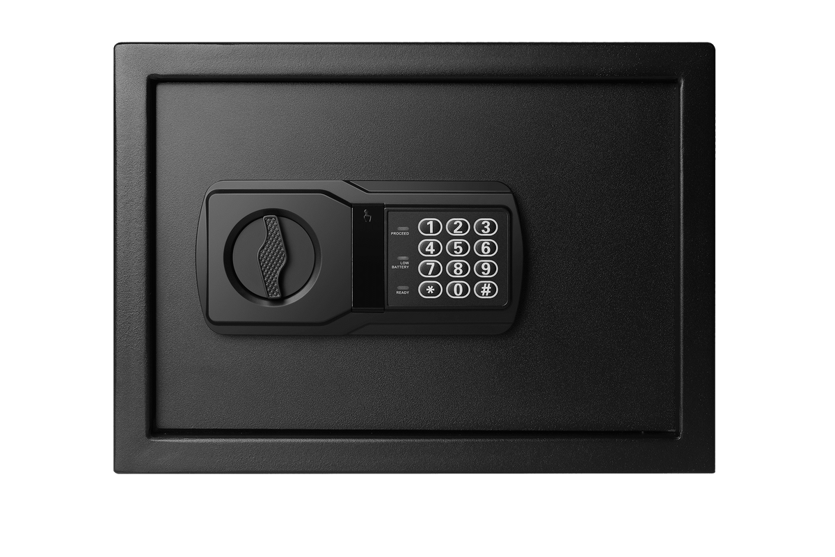 Pen + Gear Safes Model 44E20 with Electronic Lock, Backup Key, 1 Shelf, Black