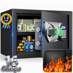 Safe Box,Blacksmith 1.0 Cuft Biometric Safe Lock Box with Fingerprint,Code and Keys Access,16 Gauge Solid Steel Heavy Duty Security Money Safe Lock