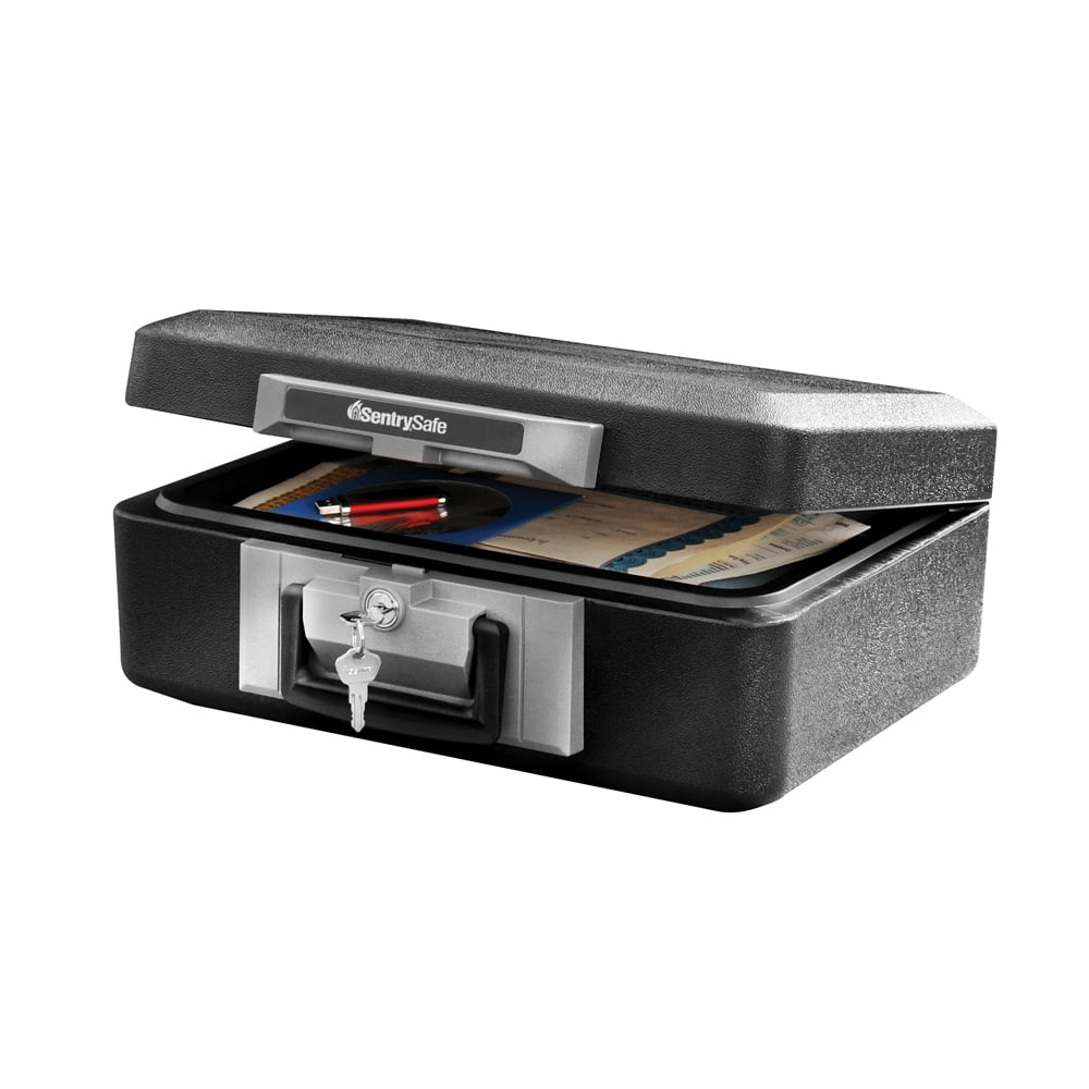 SentrySafe 1160 Fire-Resistant Box Safe with Key Lock 0.25 Cu. ft., Black