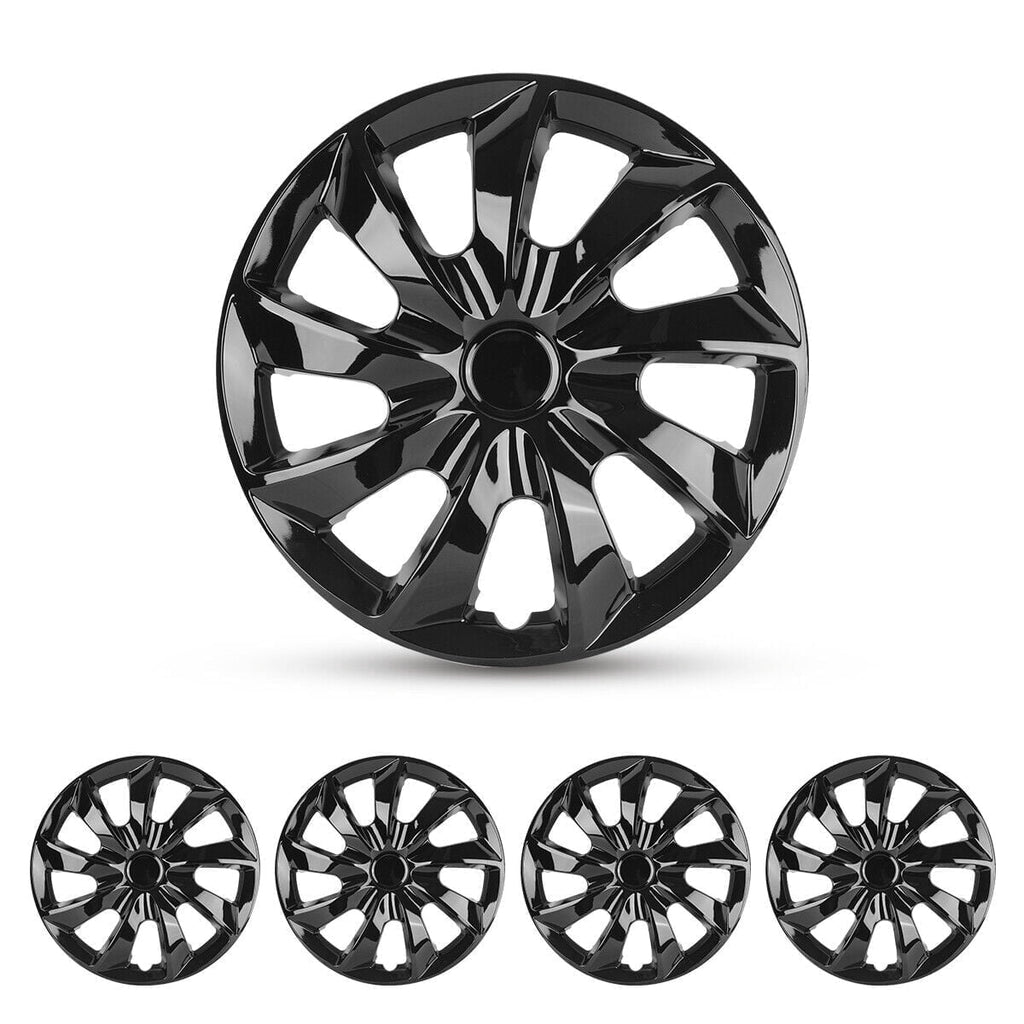 Set of 4,17" Wheel Rim Cover,Special Design Fashion Shape Replacement Hubcaps,Car Truck SUV Wheel Hub Accessories,Black Lacquer