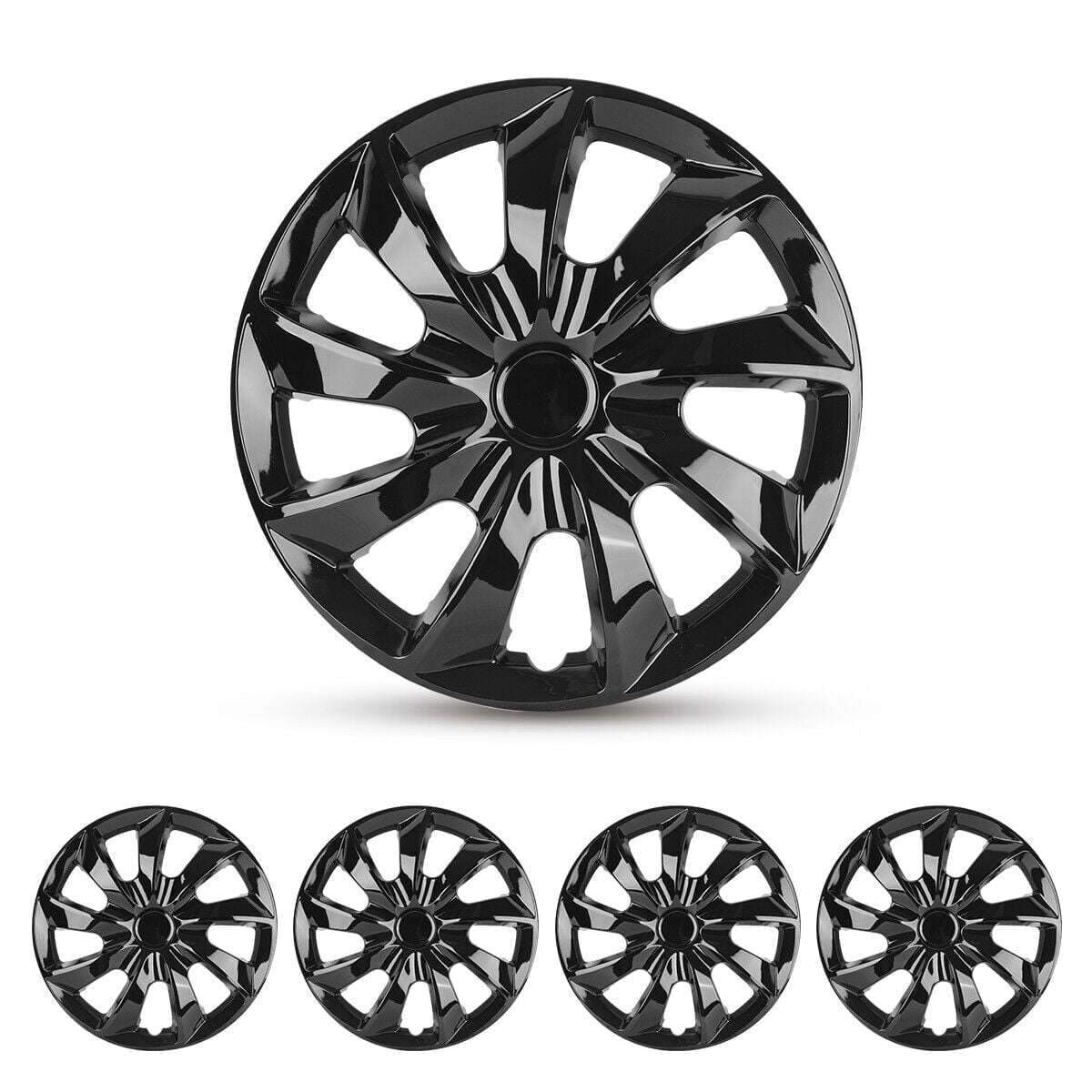 Set of 4,17" Wheel Rim Cover,Special Design Fashion Shape Replacement Hubcaps,Car Truck SUV Wheel Hub Accessories,Black Lacquer