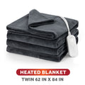 Sunbeam Heated Electric Microplush Bed Blanket, Greystone, Twin Size, 12 Heat Settings, 62 x 84 in